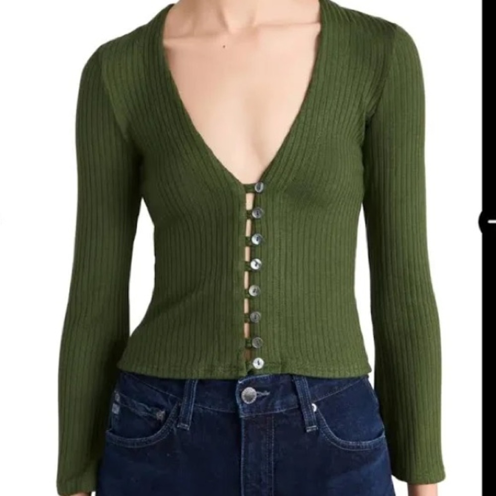 Reformation Gellar Ribbed Button Up